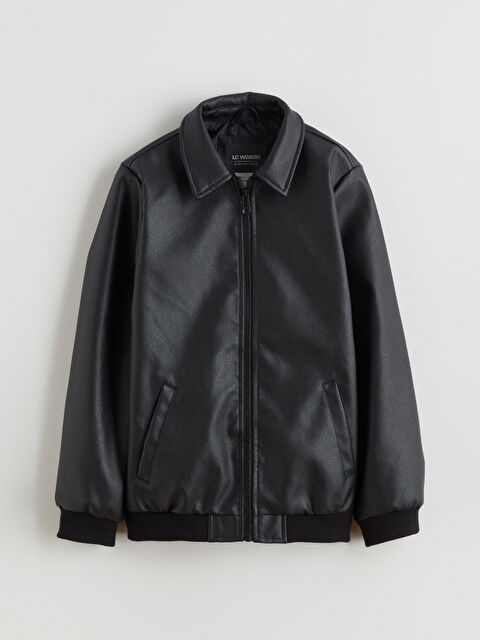 LCW Kids Deri Görünümlü Erkek Çocuk Mont - S62688Z4-CVL