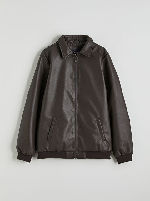 LCW Kids Deri Görünümlü Erkek Çocuk Mont - S62688Z4-HDS