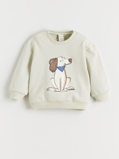 LCW baby Bisiklet Yaka Baskılı Erkek Bebek Sweatshirt - S62706Z1-FVJ