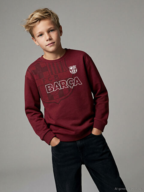 LCW Kids Barcelona Baskılı Erkek Çocuk Sweatshirt - S62779Z4-HMS