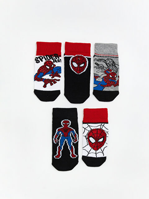 LCW Kids Spider-Man Desenli Erkek Çocuk Patik Çorap 5'li - S62818Z4-K00