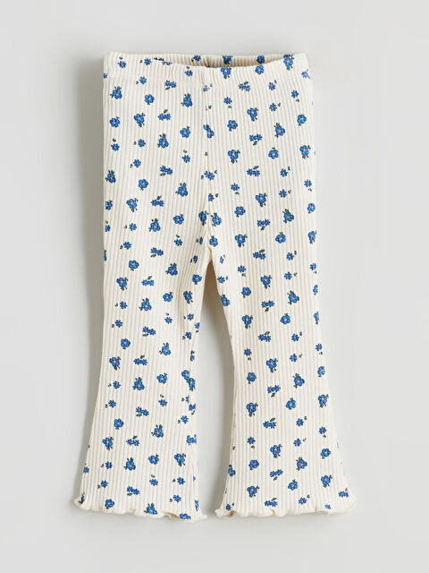 LCW baby Çiçek Desenli Kız Bebek İspanyol Paça Pantolon - S62836Z1-LQA