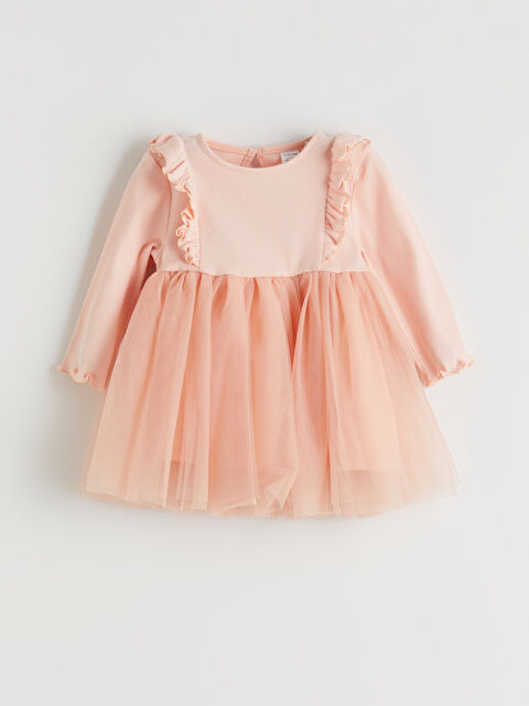 LCW baby ჩვილი გოგონა ვარდისფერი კაბა - S62843Z1-FXB