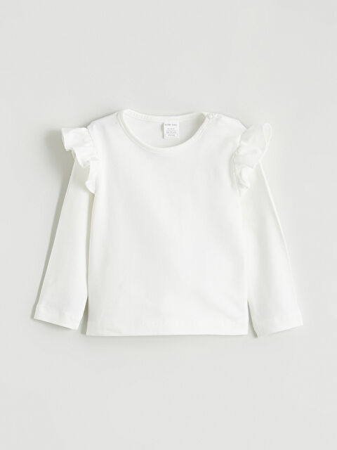 LCW baby Bisiklet Yaka Fırfırlı Kız Bebek Bluz - S62855Z1-FDU