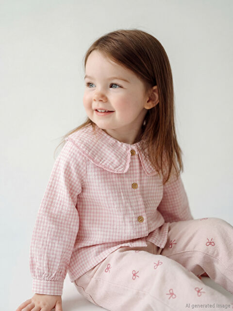 LCW baby Bebe Yaka Kız Bebek Gömlek - S62863Z1-LRA