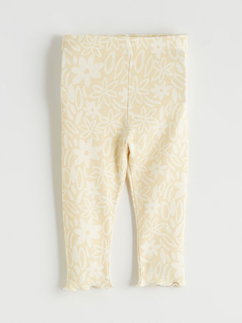 LCW baby Beli Lastikli Çiçekli Kız Bebek Tayt - S63050Z1-LQH