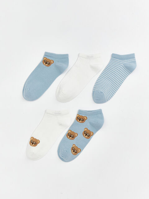 LCW DREAM Ayı Baskılı Kadın Patik Çorap 5'li - S63131Z8-G5Z