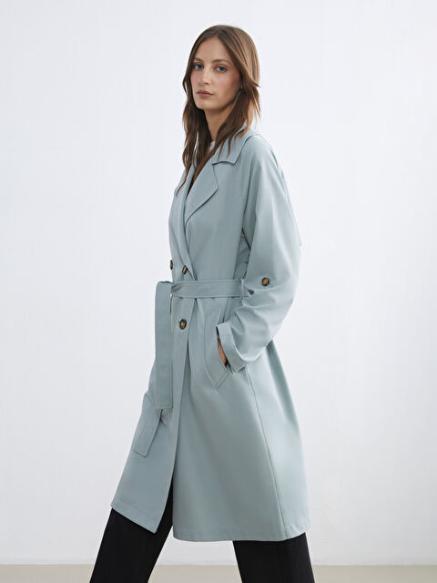 LCWAIKIKI Classic Kruvaze Yaka Kadın Trençkot - S63235Z8-GEP