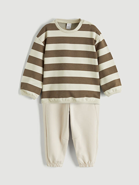 LCW baby Çizgili Erkek Bebek Sweatshirt ve Eşofman Altı - S63345Z1-LJZ