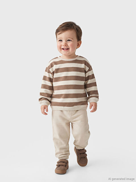 LCW baby Çizgili Erkek Bebek Sweatshirt ve Eşofman Altı - S63345Z1-LJZ