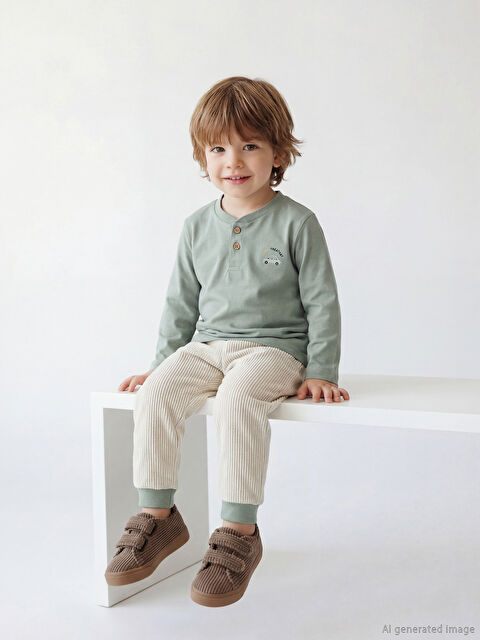 LCW baby Nakışlı Erkek Bebek Pijama Takımı - S63351Z1-ZS4