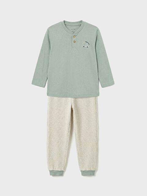 LCW baby Nakışlı Erkek Bebek Pijama Takımı - S63351Z1-ZS4