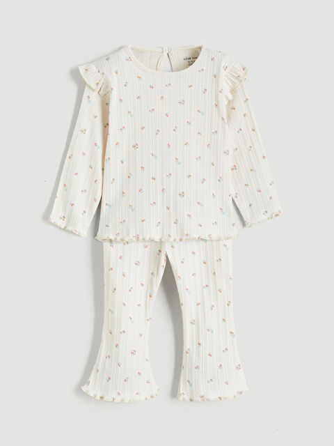 LCW baby Çiçekli Kız Bebek Tişört ve Tayt - S63457Z1-LRA