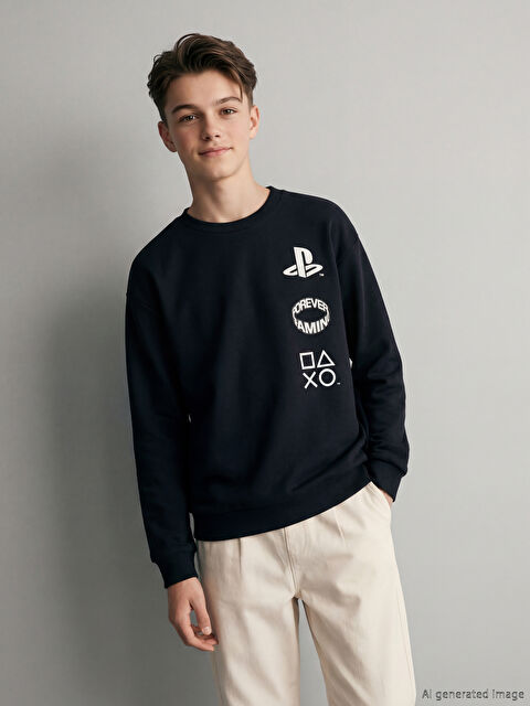 LCW Kids Playstation Baskılı Erkek Çocuk Sweatshirt - S63483Z4-HNX