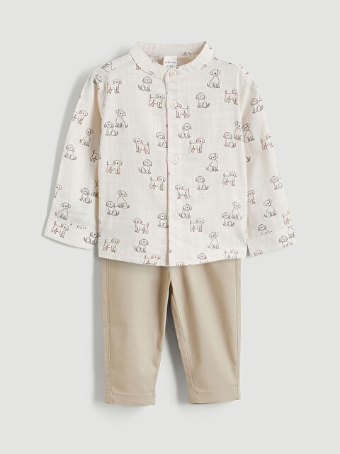 LCW baby Hakim Yaka Erkek Bebek Gömlek ve Pantolon - S63500Z1-LRB