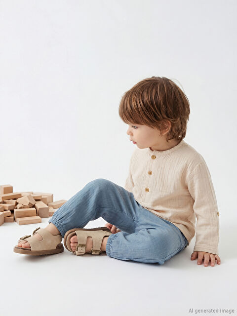 LCW baby Erkek Bebek Müslin Gömlek ve Pantolon - S63521Z1-DEE