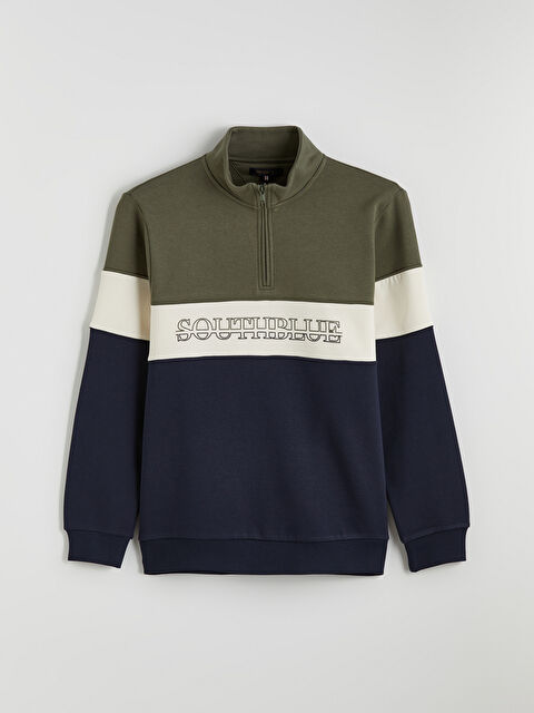 SOUTHBLUE Dik Yaka Renk Bloklu Erkek Sweatshirt - S63532Z8-J2L