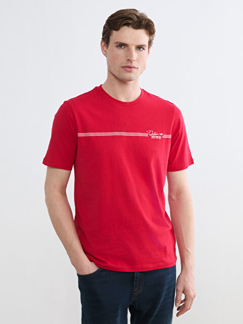 SOUTHBLUE Bisiklet Yaka Baskılı Penye Erkek Tişört - S63552Z8-Q94