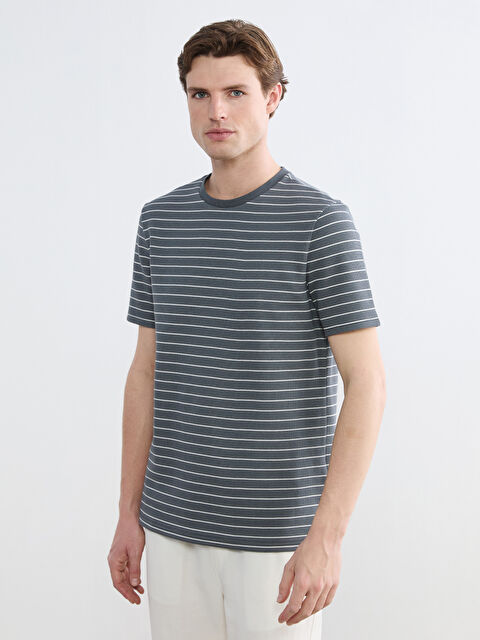 SOUTHBLUE Bisiklet Yaka Çizgili Erkek Tişört - S63556Z8-KUA