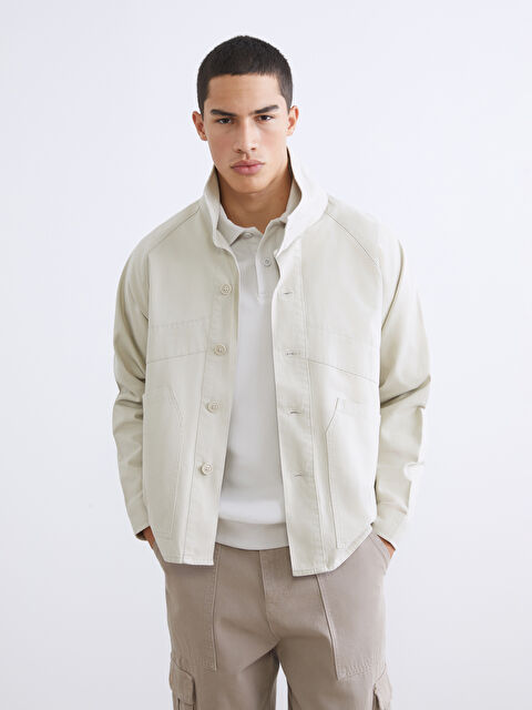 XSIDE Loose Fit Gabardin Erkek Gömlek Ceket - S63573Z8-D1N