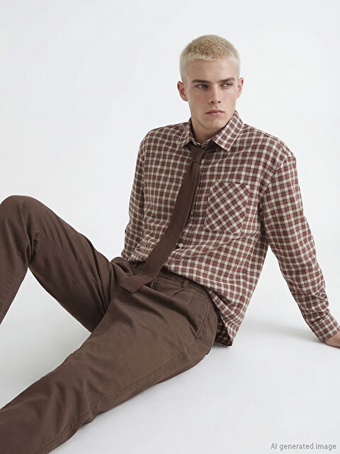 XSIDE Regular Fit Ekose Erkek Gömlek - S63587Z8-LLL