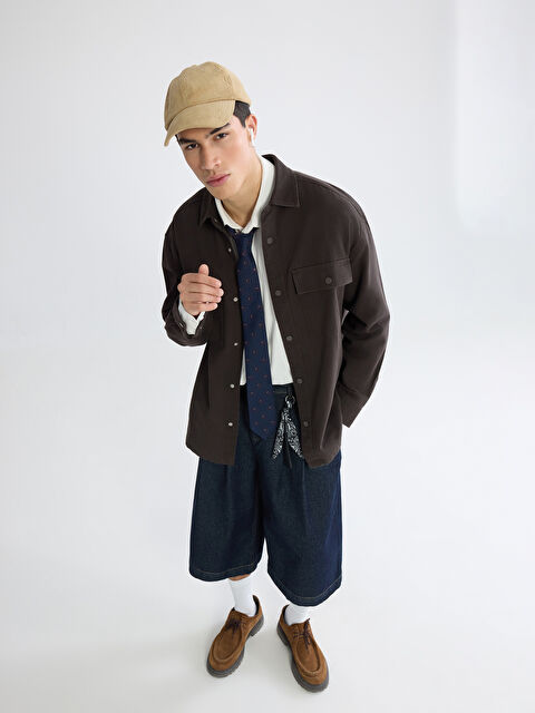 XSIDE Men's Loose Fit Gabardine Shirt Jacket - S63593Z8-J0V