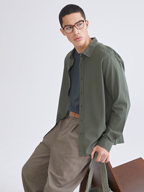 XSIDE Regular Fit Gabardin Erkek Gömlek - S63594Z8-YMW