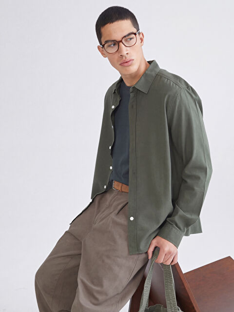 XSIDE Regular Fit Gabardin Erkek Gömlek - S63594Z8-YMW