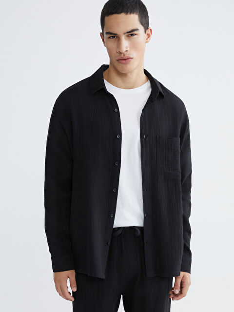 XSIDE Regular Fit Müslin Erkek Gömlek - S63603Z8-RQL