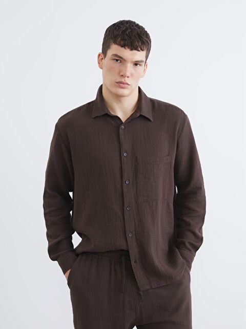 XSIDE Regular Fit Müslin Erkek Gömlek - S63603Z8-HDT