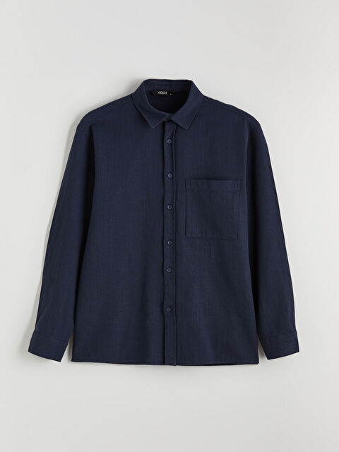 XSIDE Regular Fit Erkek Keten Görünümlü Gömlek - S63626Z8-Z46