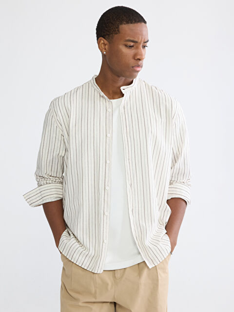 XSIDE  Regular Fit Hakim Yaka Poplin Erkek Gömlek - S63628Z8-LE8