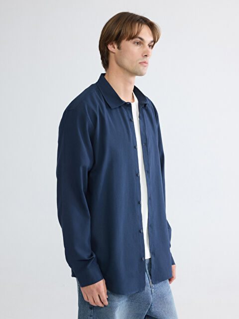 XSIDE Regular Fit Poplin Erkek Gömlek - S63629Z8-Z46