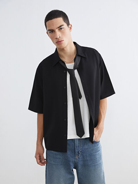 XSIDE Relaxed Fit Gabardine Men's Shirt - S63643Z8-RQL