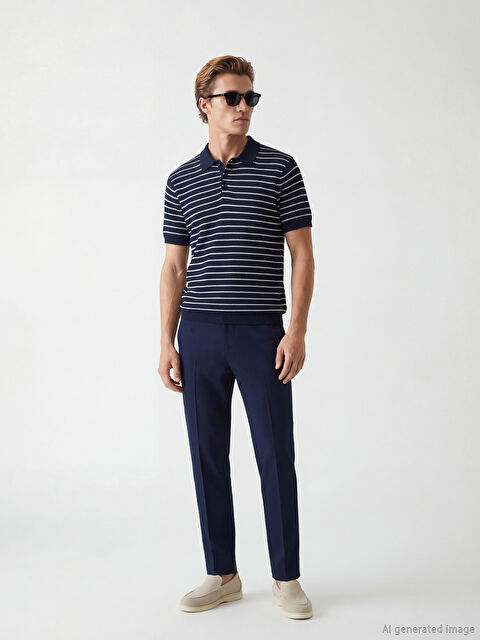 SOUTHBLUE Polo Yaka Çizgili Erkek Triko Kazak - S63660Z8-LGS