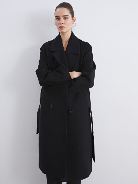 XSIDE CRNA Kaput od mešavine vune Žena - S63686Z8-CVL