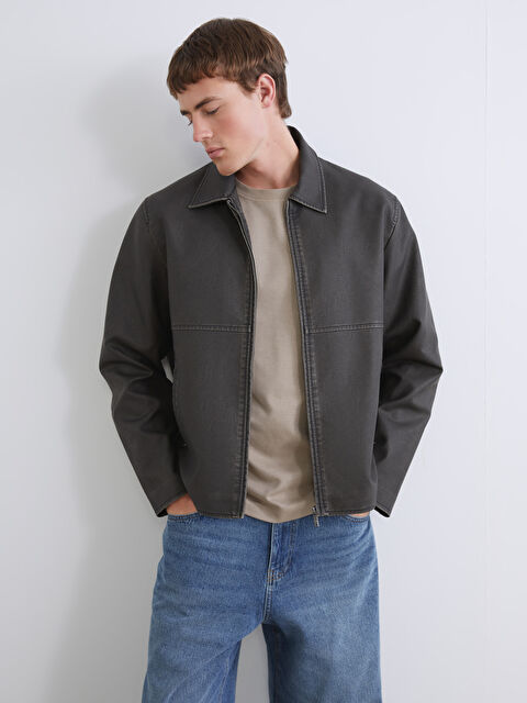 XSIDE Standart Kalıp Erkek Deri Görünümlü Mont - S63702Z8-SHP