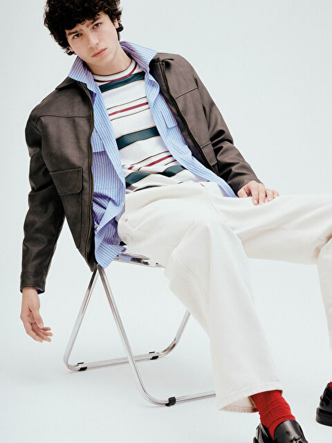 XSIDE Standart Kalıp Erkek Deri Görünümlü Mont - S63709Z8-J0W