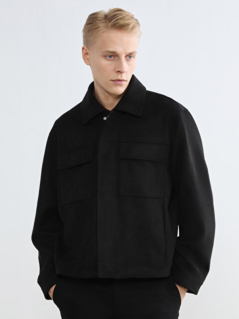 LCW Vision Rahat Kalıp Ceket Yaka Süet Erkek Mont