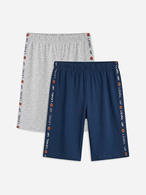 LCW Kids Yanı Şeritli Erkek Çocuk Pijama Şort 2'li - S63730Z4-JC7