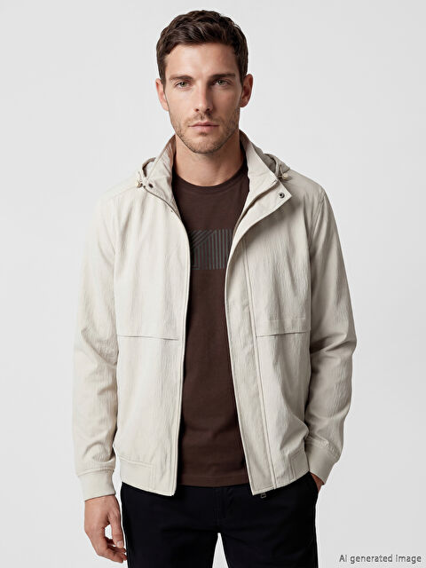 LCWAIKIKI Classic Standart Kalıp Kapüşonlu Erkek Mont