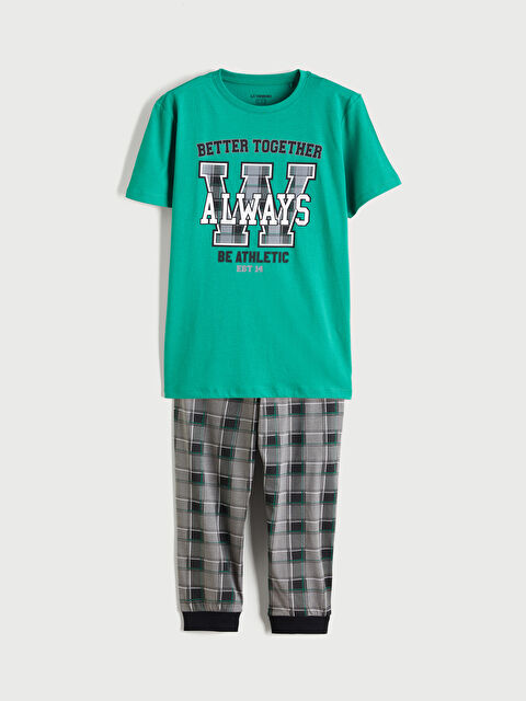 LCW Kids Boy GREEN Pyjama Set - S63781Z4-GRE
