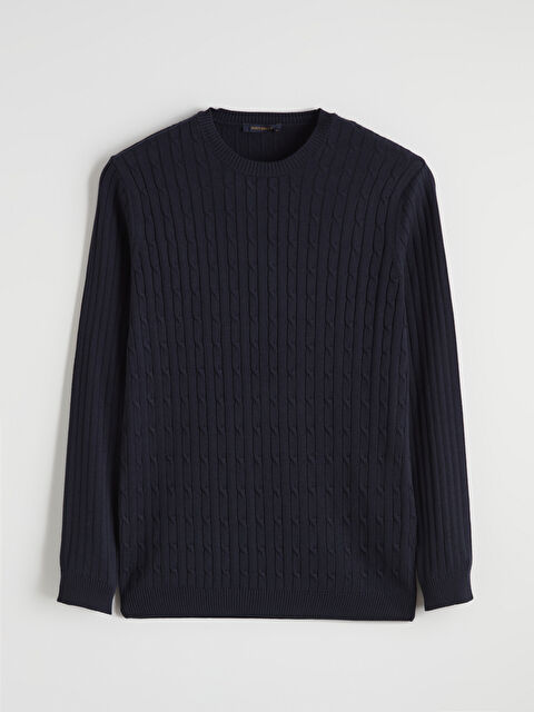 SOUTHBLUE Bisiklet Yaka Saç Örgüsü Erkek Triko Kazak - S63808Z8-RFH