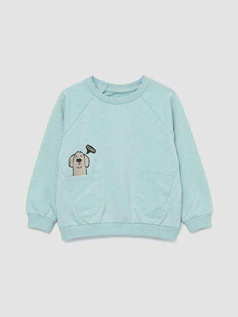 LCW baby Bisiklet Yaka Baskılı Erkek Bebek Sweatshirt - S63829Z1-FFV