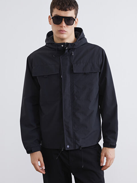 XSIDE Standart Kalıp Kapüşonlu Erkek Yağmurluk - S63893Z8-CVL