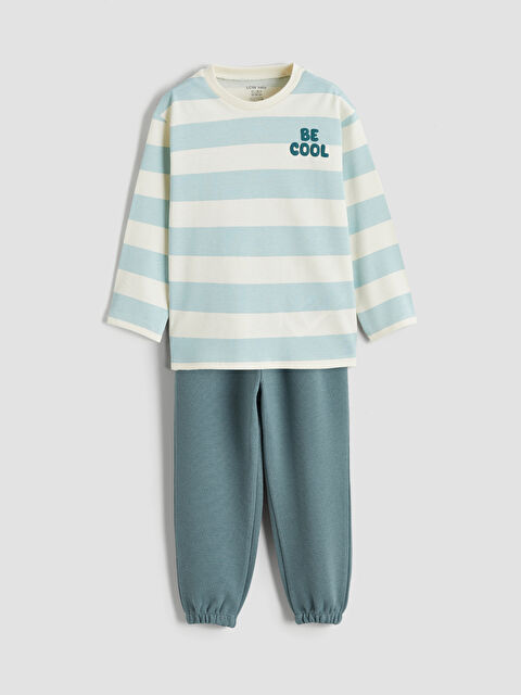 LCW baby Erkek Bebek Çizgili Tişört ve Eşofman Altı - S63904Z1-LFD