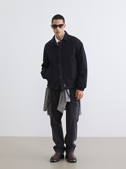 XSIDE Relaxed Fit Shirt Collar Men's Coat - S63938Z8-CVL | LC Waikiki