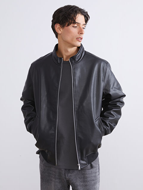XSIDE Мужчины Черный Пальто из искусственной кожи - S63947Z8-CVL
