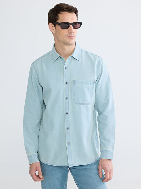 LCW Jeans دينيم قميص نيلي رجل - S64044Z8-311