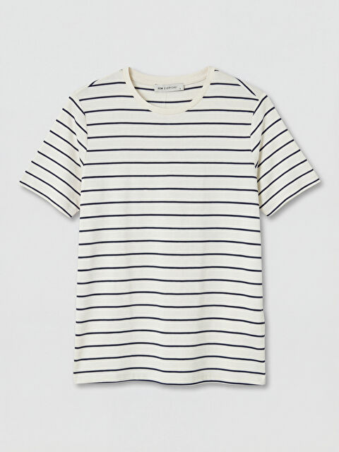 LCW EVERYDAY Bisiklet Yaka Çizgili Kadın Tişört